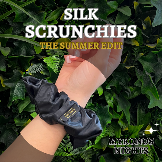 Mykonos Nights Silk Scrunchie