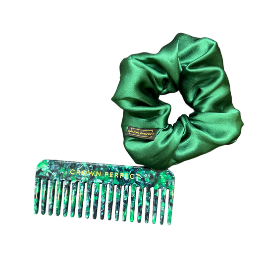 Emerald Silk Scrunchie