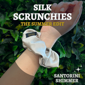 Santorini Shimmer Silk Scrunchie